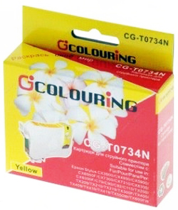 Картридж струйный Colouring CG-0734N желтый (yellow) для Epson Stylus C79/110,T30/40W,СХ3900/4900/5900/6900/7300/8300/9300F,TX200/209/210/219/400/409/410/419/550W/300F/510FN/600FW