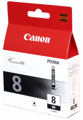 Картридж струйный Canon CLI-8Bk черный (black) для Canon Pixma MP500/530/600/610/800/810/830/970/850/iP4200/4300/4500/5200/5200R/5300/6600/6700D/Pro9000 (450 стр)  0620B024