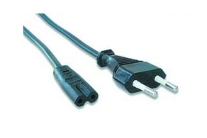 Кабель Power Cord "Rus" (10A) 0.5m для ноутбуков, аудио и видео техники (двухконтактный разъем) PC-184-VDE-0.5M