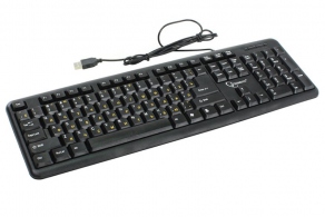 Клавиатура USB Gembird KB-8320U-Ru_Lat-BL черная, 104кл., кнопка RU/LAT