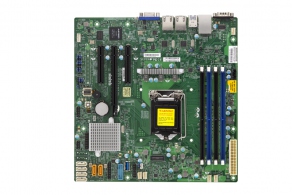 Мат. плата SuperMicro ServerBoard MBD-X11SSL-F-B (mATX, S1151, iС232, 4DDR4, 2xPCIEx8, PCIEx4, 6SATA III, RAID, 2xGLAN, D-Sub, (2+4)USB2.0, (2+2)USB3.0) с планкой
